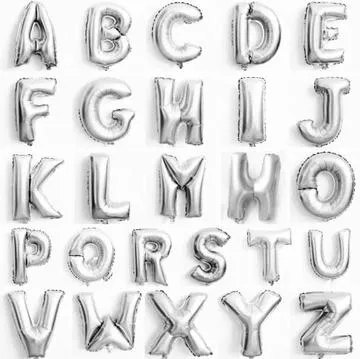 32-inch silver foil letter helium balloons - شراء السعادة